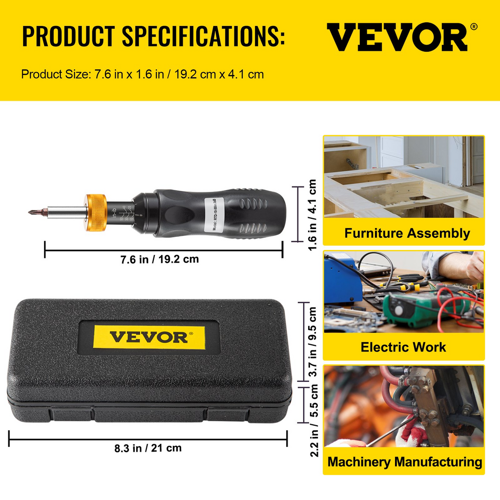 Destornillador dinamométrico VEVOR de 1/4"