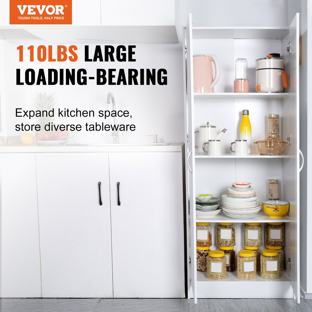 Despensa de cocina VEVOR de 60" de alto capacidad de carga de 110 lb