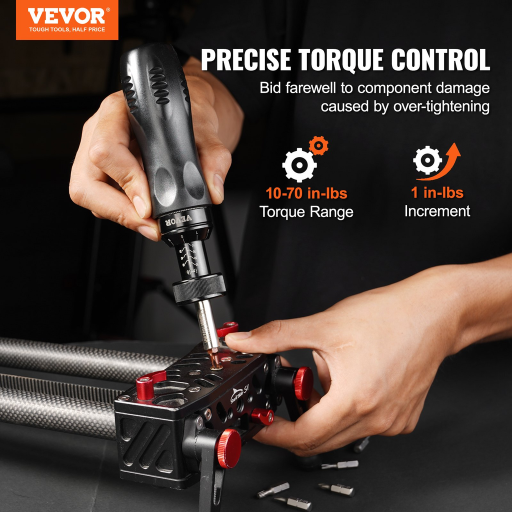 Destornillador dinamométrico VEVOR de 1/4" llave dinamométrica
