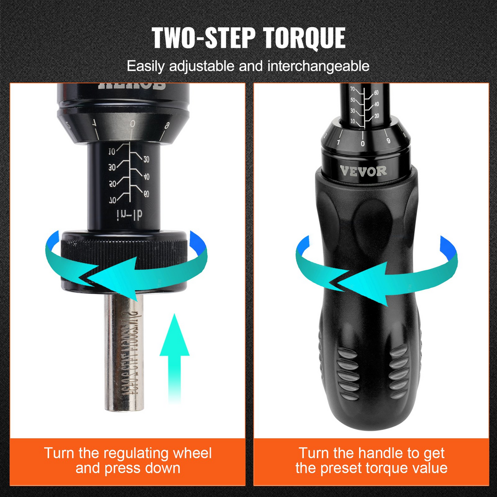 Destornillador dinamométrico VEVOR de 1/4" llave dinamométrica