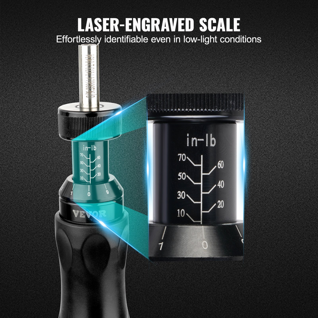 Destornillador dinamométrico VEVOR de 1/4" llave dinamométrica