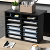 Organizador de literatura de madera VEVOR, 12 compartimentos, clasificador de archivos con estantes extraíbles, ranura para buzones de correo para la organización de la oficina.