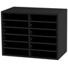Organizador de literatura de madera VEVOR, 12 compartimentos, clasificador de archivos con estantes extraíbles, ranura para buzones de correo para la organización de la oficina.