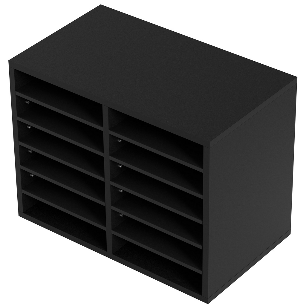 Organizador de literatura de madera VEVOR, 12 compartimentos, clasificador de archivos con estantes extraíbles, ranura para buzones de correo para la organización de la oficina.
