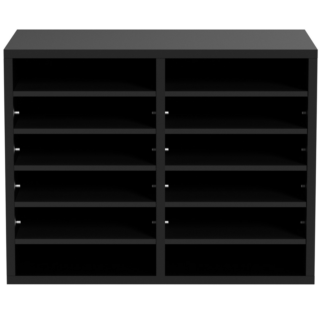Organizador de literatura de madera VEVOR, 12 compartimentos, clasificador de archivos con estantes extraíbles, ranura para buzones de correo para la organización de la oficina.