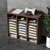 Organizadores de literatura VEVOR,  24 compartimentos con estantes ajustables, clasificador de literatura de madera de 29 x 12 x 24,4 pulgadas