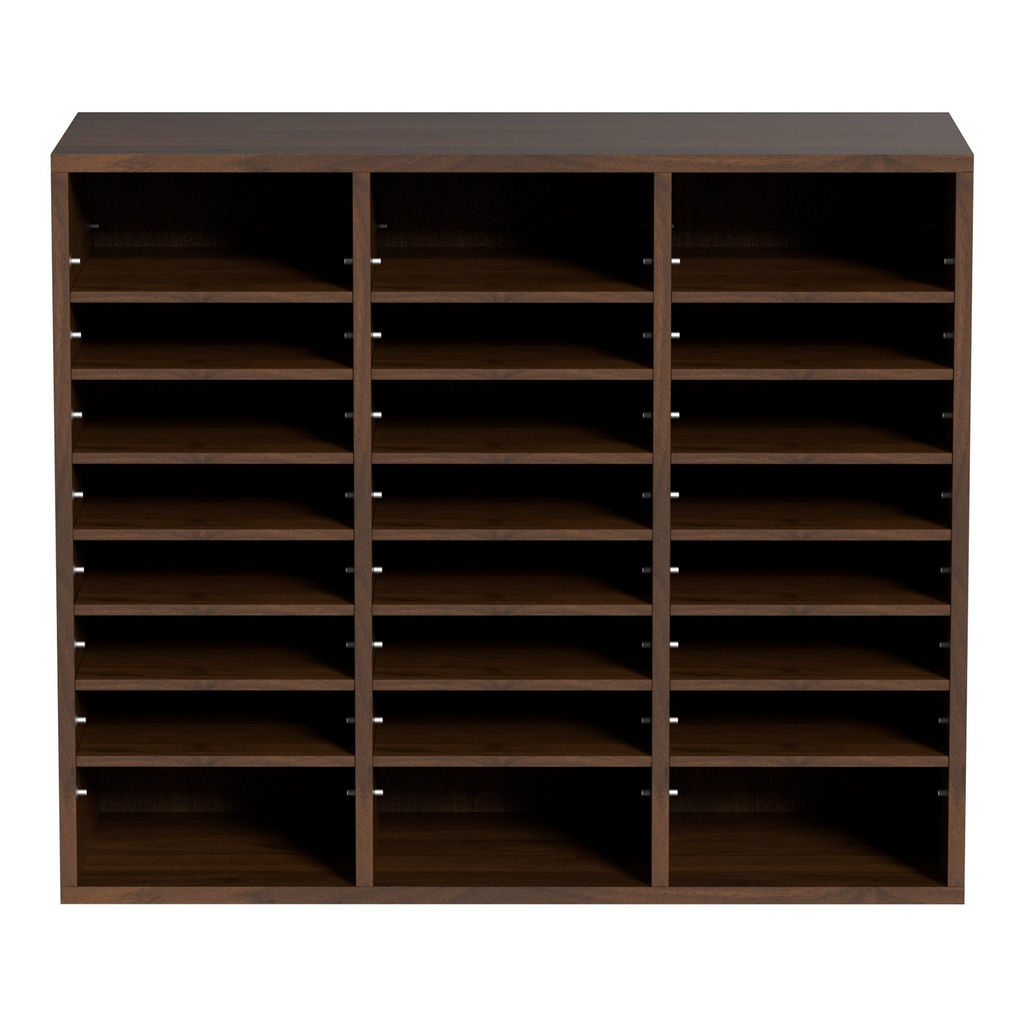Organizadores de literatura VEVOR,  24 compartimentos con estantes ajustables, clasificador de literatura de madera de 29 x 12 x 24,4 pulgadas