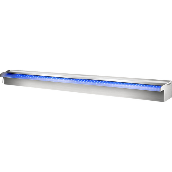 Fuente de piscina VEVOR de 120 x 11,4 x 7,9 cm de acero inoxidable con tira de luces LED