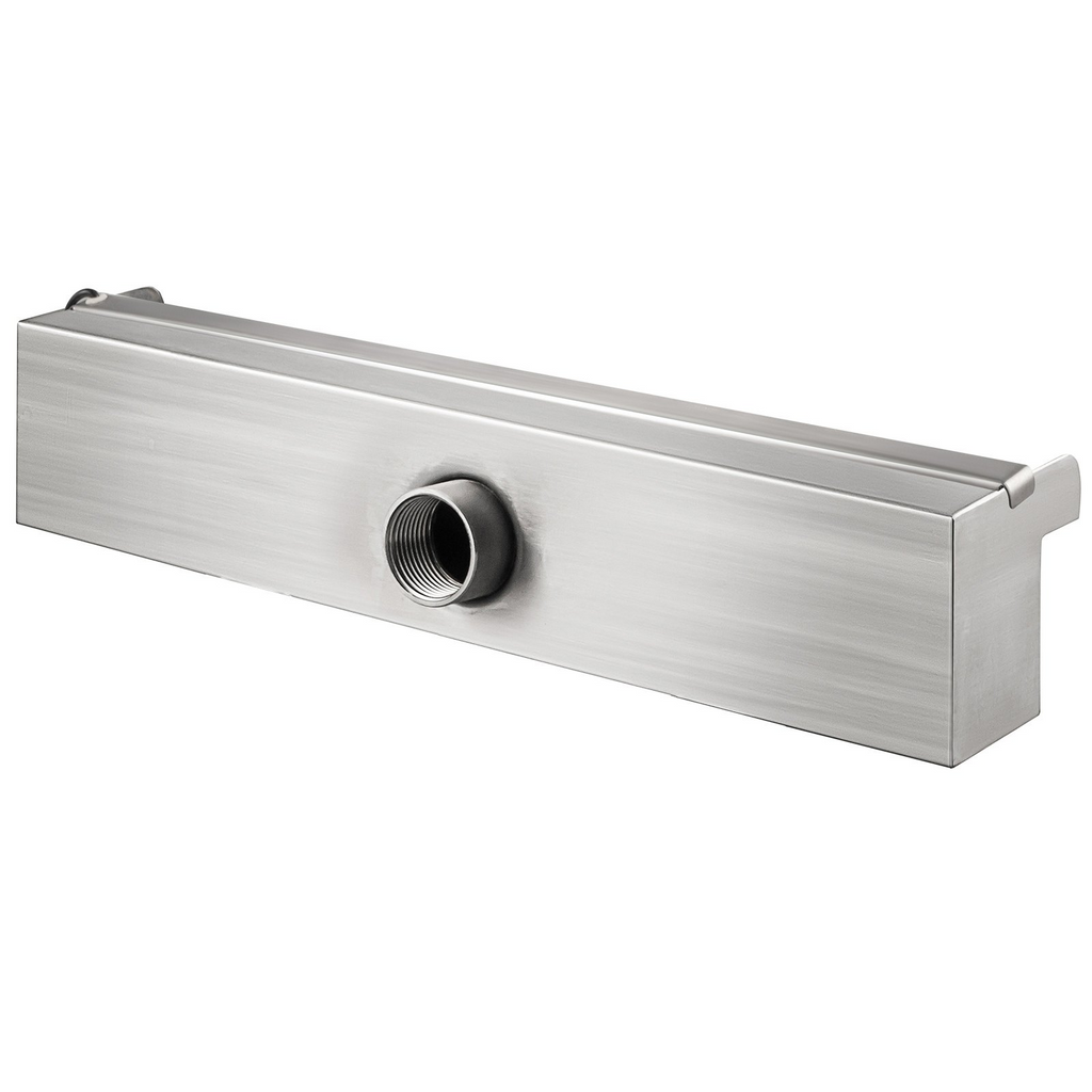 Fuente de piscina VEVOR de acero inoxidable con cascada y conector de tubería rectangular para jardín y exterior (11,8")