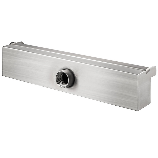 Fuente de piscina VEVOR de acero inoxidable con cascada y conector de tubería rectangular para jardín y exterior (11,8")