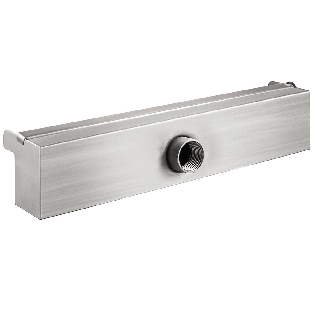 Fuente de piscina VEVOR de acero inoxidable con cascada y conector de tubería rectangular para jardín y exterior (11,8")