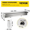 Fuente de piscina VEVOR de acero inoxidable con cascada de 60 x 11,4 x 7,9 cm