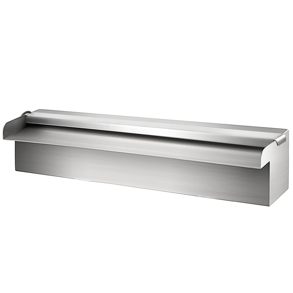 Fuente de piscina VEVOR de acero inoxidable con cascada de 30 x 11,4 x 7,9 cm (ancho x profundidad x alto) con tira de luces LED