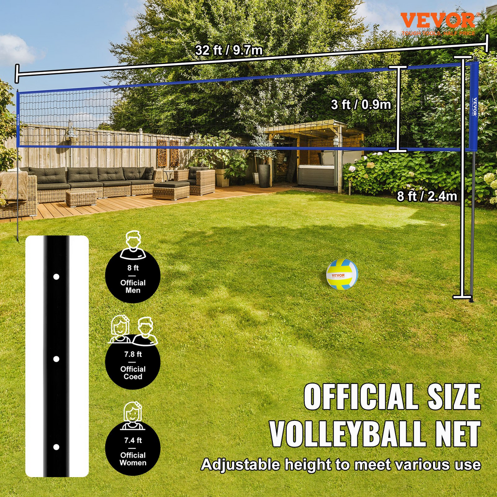 VEVOR Sistema de red de voleibol portátil para exteriores