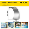 Fuente de cascada para piscina de 15,4" x 7,9" x 1,5" plateada