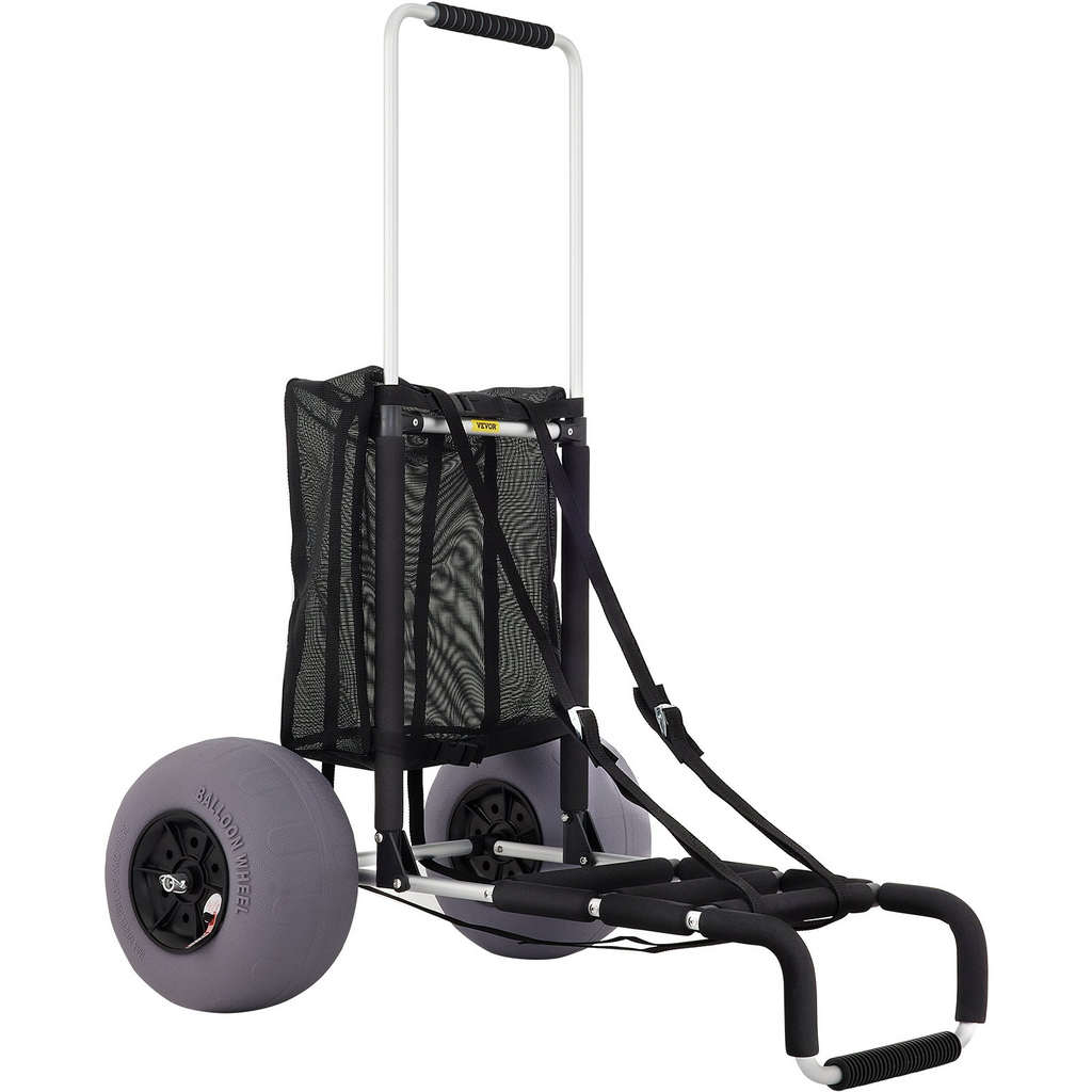 Carritos de playa VEVOR para arena de 23" x 15" con ruedas tipo globo de TPU de 13" capacidad de carga de 165 libras y altura ajustable de 33,1" a 51,6"
