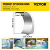 Fuente de piscina con cascada decorativa de acero inoxidable de 11,8" x 23,6" x 17,7"