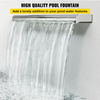 Fuente de piscina VEVOR de acero inoxidable con cascada y conector de tubería rectangular para jardín y exterior (17,7")