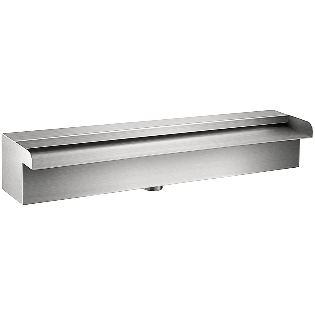 Fuente de piscina VEVOR de acero inoxidable con cascada y conector de tubería rectangular para jardín y exterior (17,7")