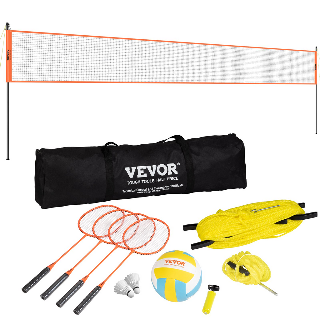 VEVOR Juego de voleibol y bádminton portátil para exteriores