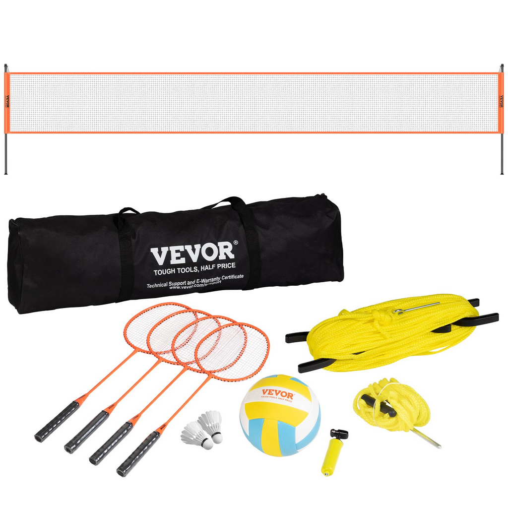 VEVOR Juego de voleibol y bádminton portátil para exteriores