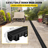 Sistema de drenaje de zanja VEVOR HDPE 5,8 x 5,2 x 39,4" con rejilla de plástico 3 x 39 con 3 tapas de extremo