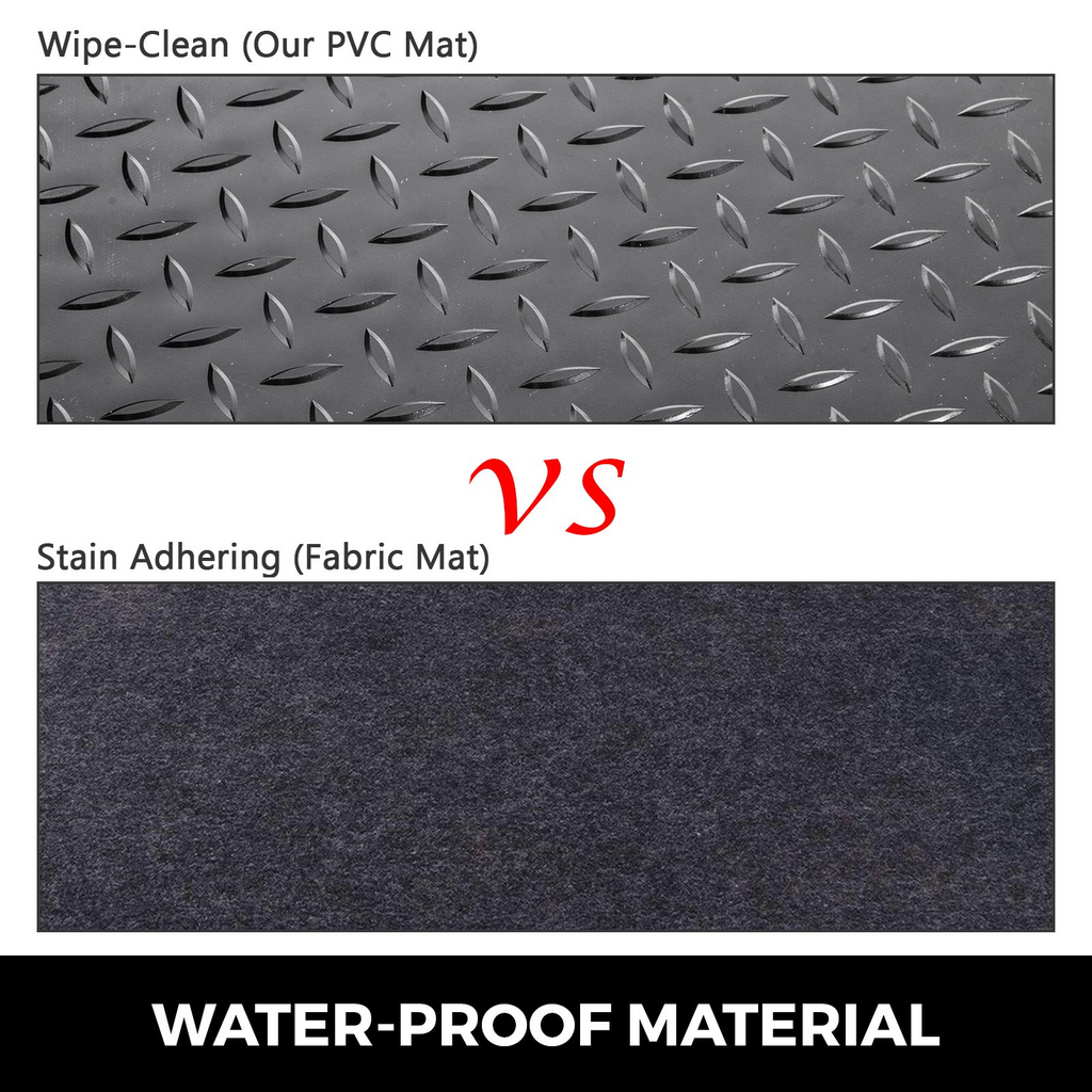 VEVOR Alfombrillas para garaje 2 rollos 17 x 3,6 pies 2,5 mm de grosor color negro de PVC para debajo del coche