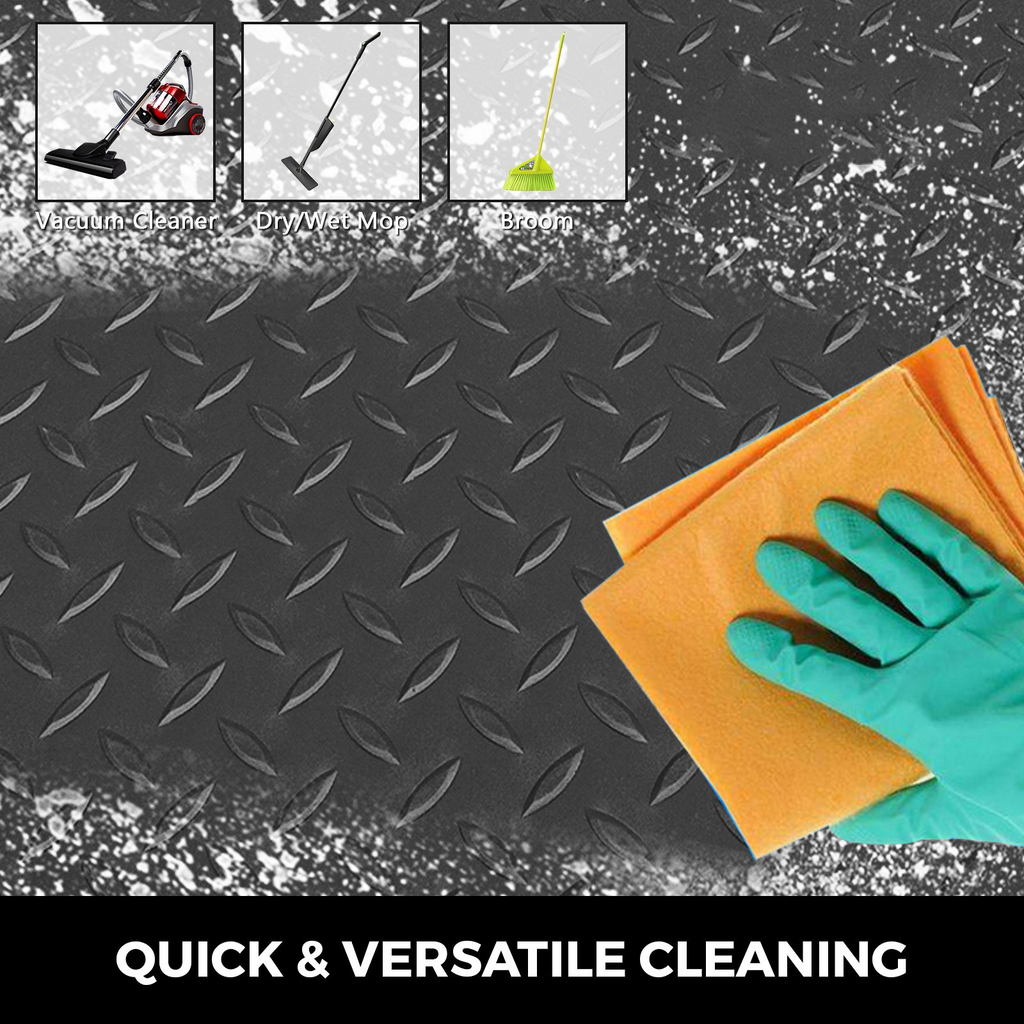 VEVOR Alfombrillas para garaje 2 rollos 17 x 3,6 pies 2,5 mm de grosor color negro de PVC para debajo del coche