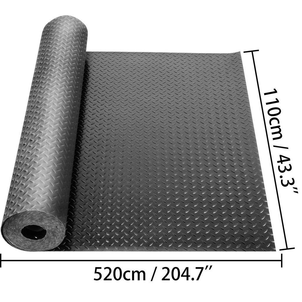 VEVOR Alfombrillas para garaje 2 rollos 17 x 3,6 pies 2,5 mm de grosor color negro de PVC para debajo del coche