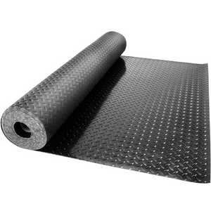 VEVOR Alfombrillas para garaje 2 rollos 17 x 3,6 pies 2,5 mm de grosor color negro de PVC para debajo del coche