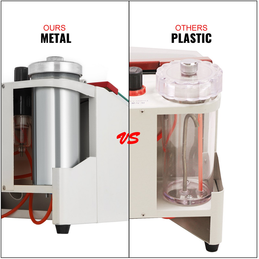 Máquina de chorro de arena doble pluma para laboratorio dental lámpara 2 tanques