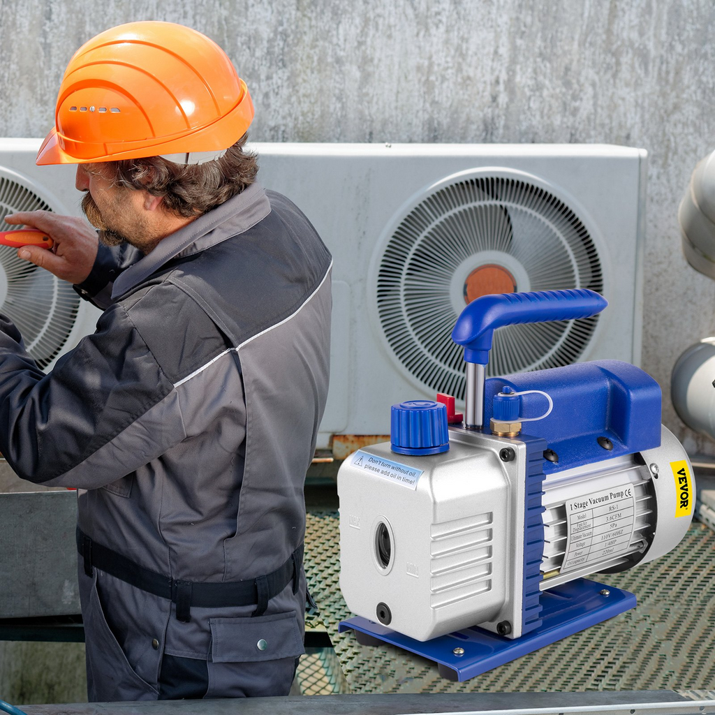 Bomba de vacío VEVOR de 3.6 CFM y 1/4 HP + cámara de vacío de 3 galones acero inoxidable JH2