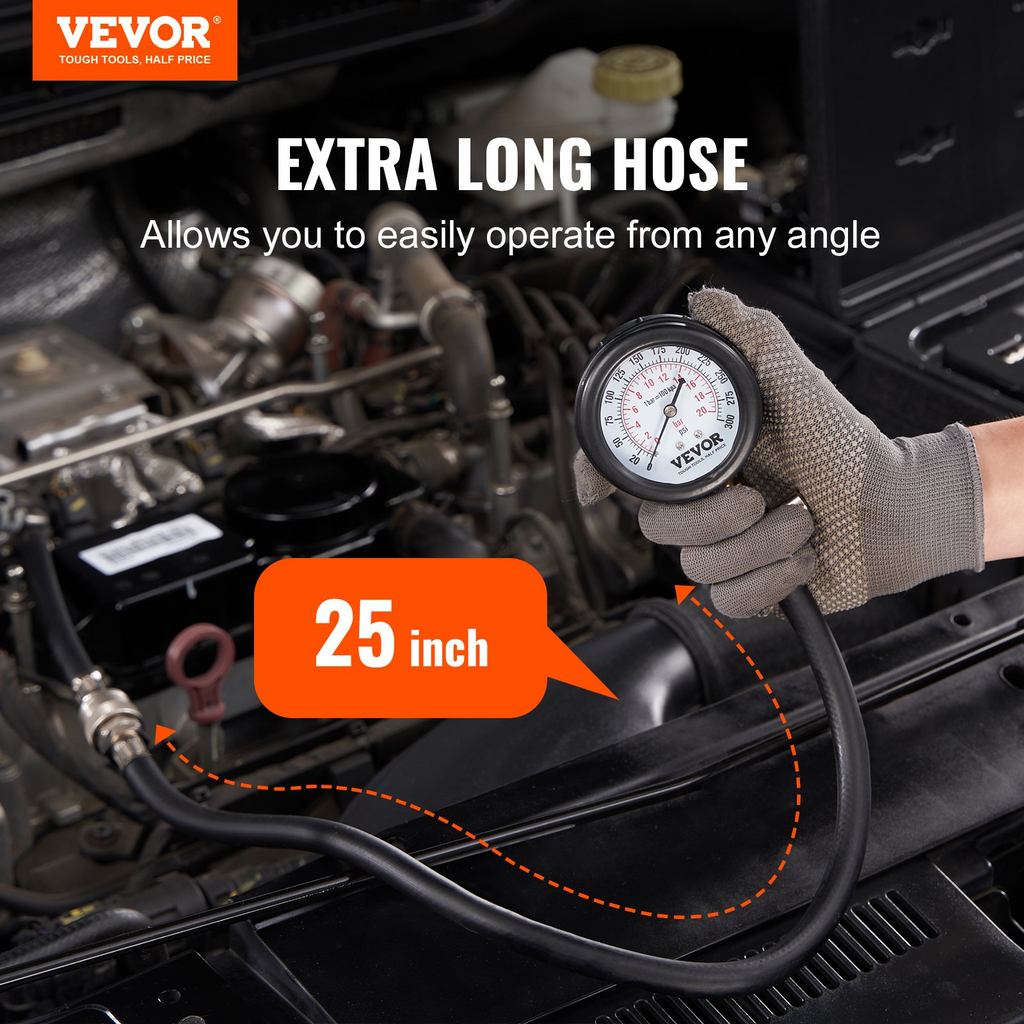 Kit adaptador de comprobador de compresión VEVOR 9 piezas preciso de 0 a 300 psi