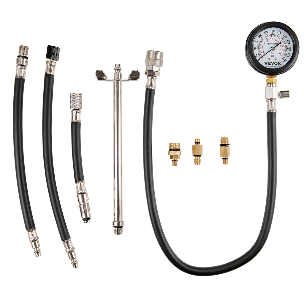 Kit adaptador de comprobador de compresión VEVOR 9 piezas preciso de 0 a 300 psi
