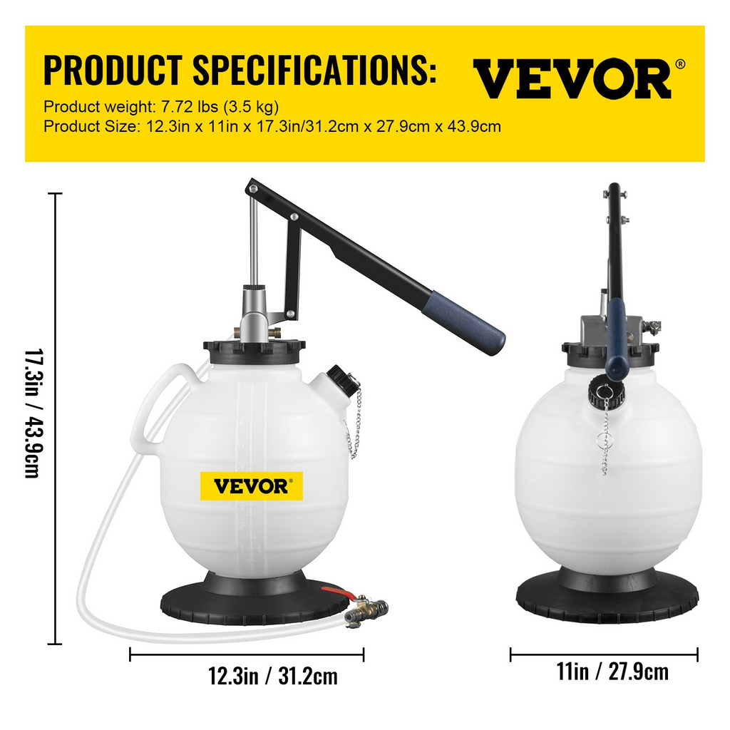 VEVOR Purgador de presión de fluido de transmisión juego de herramientas de reemplazo de aceite de transmisión de gran capacidad de 7,5 l con 15 adaptadores