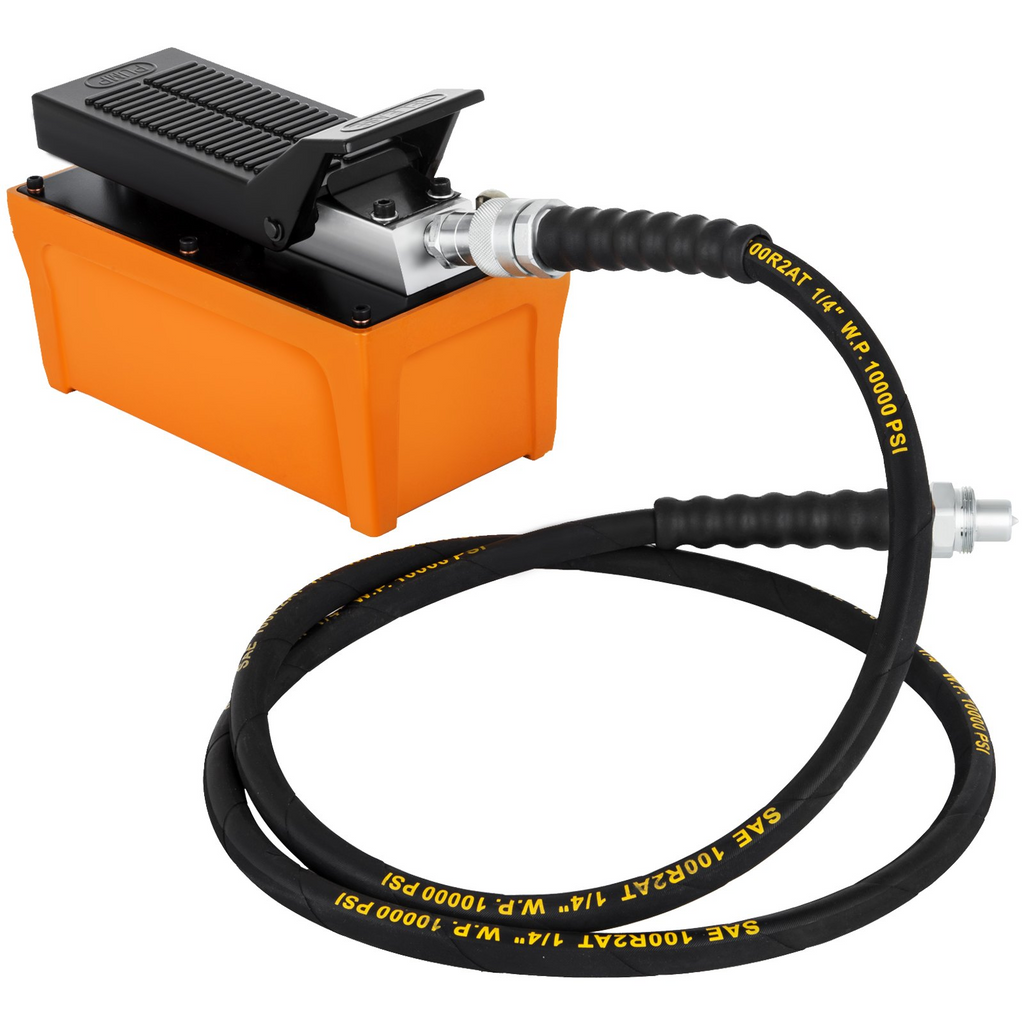Bomba hidráulica de aire VEVOR de 10 000 PSI con depósito de 1/2 galón, bomba hidráulica de pie accionada por pedal para máquinas de carrocería y poste de tracción