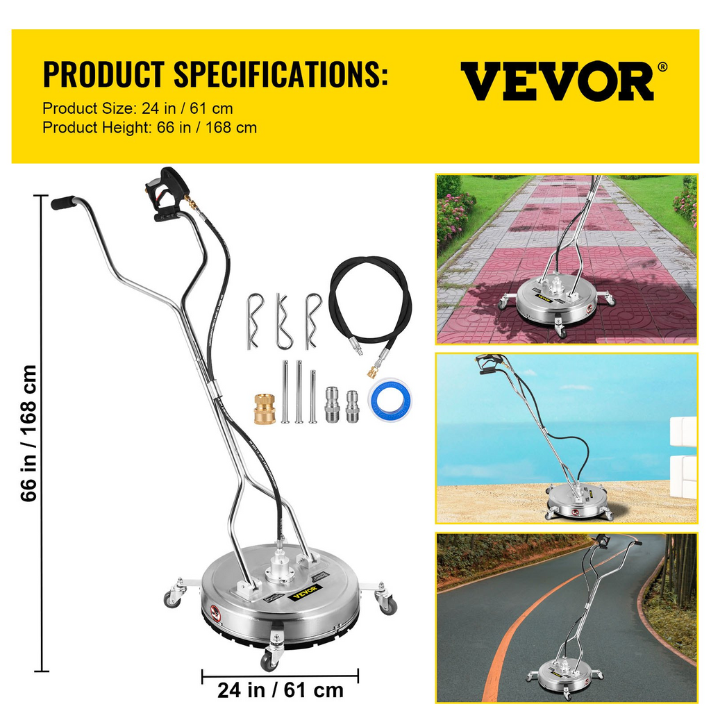 Limpiador de superficies con hidrolavadora VEVOR 23'' presión máxima de 4000 PSI