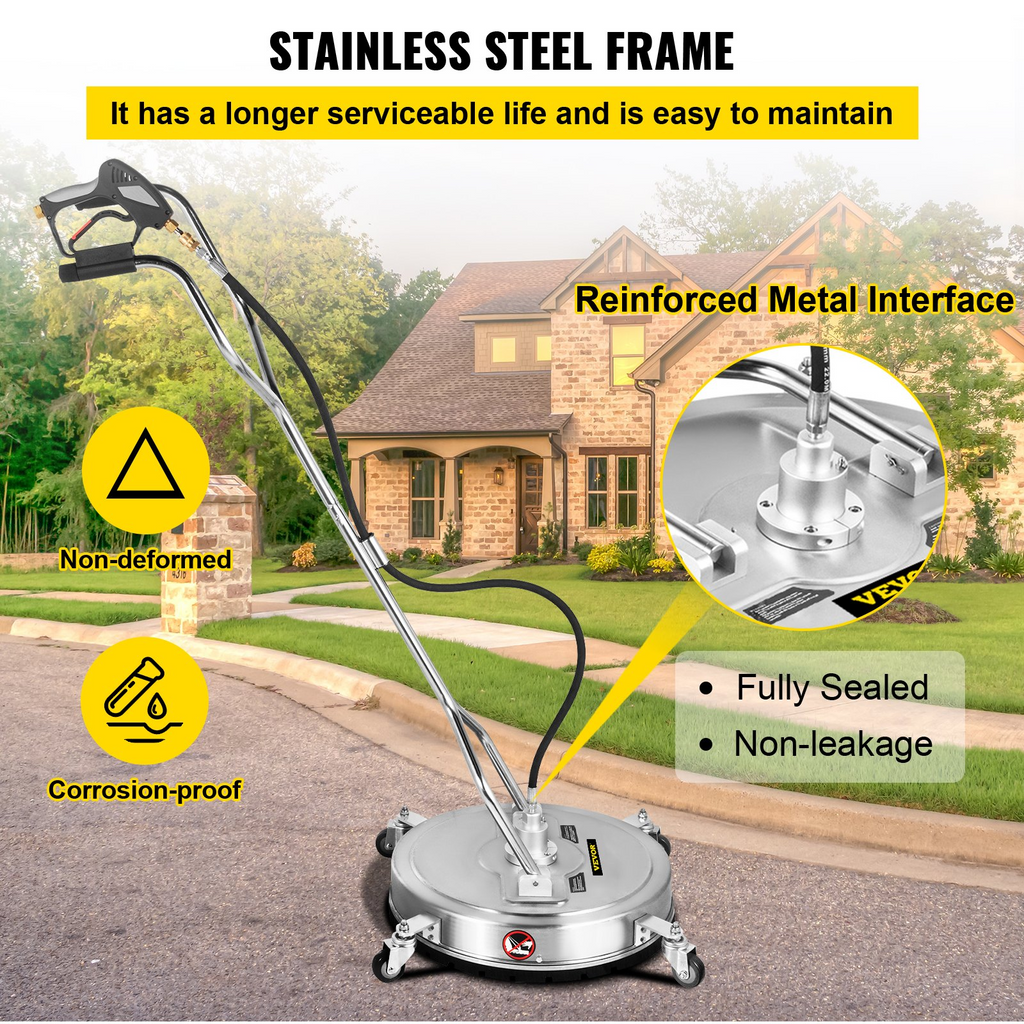 Limpiador de superficies planas VEVOR Hidrolavadora de superficies 24'' Máx. 4000 PSI Mango doble