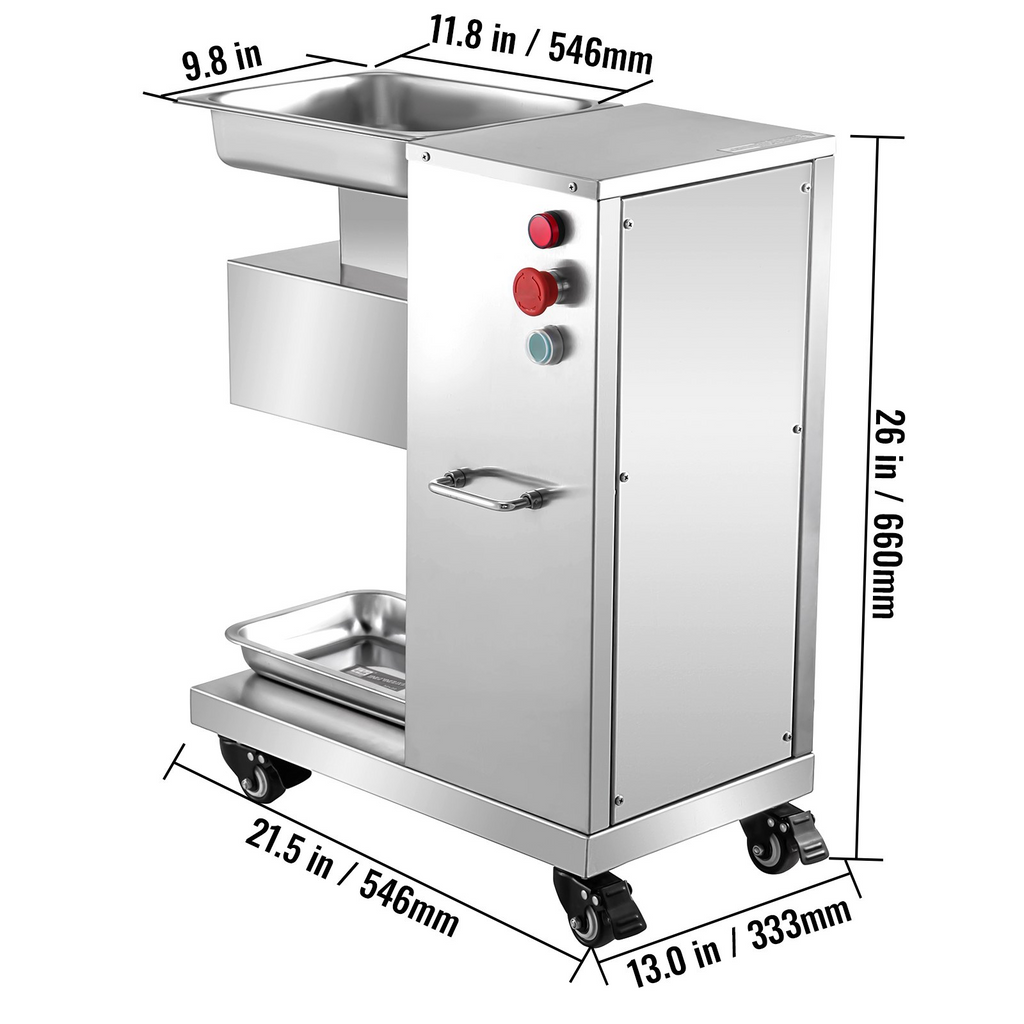 VEVOR - Cortadora de carne comercial de 110 V 1100 lb/h 750 W cuchilla de 3 mm