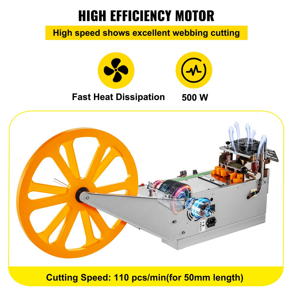 VEVOR Máquina cortadora automática de cintas en caliente y en frío 440 W 350 °C  100 mm