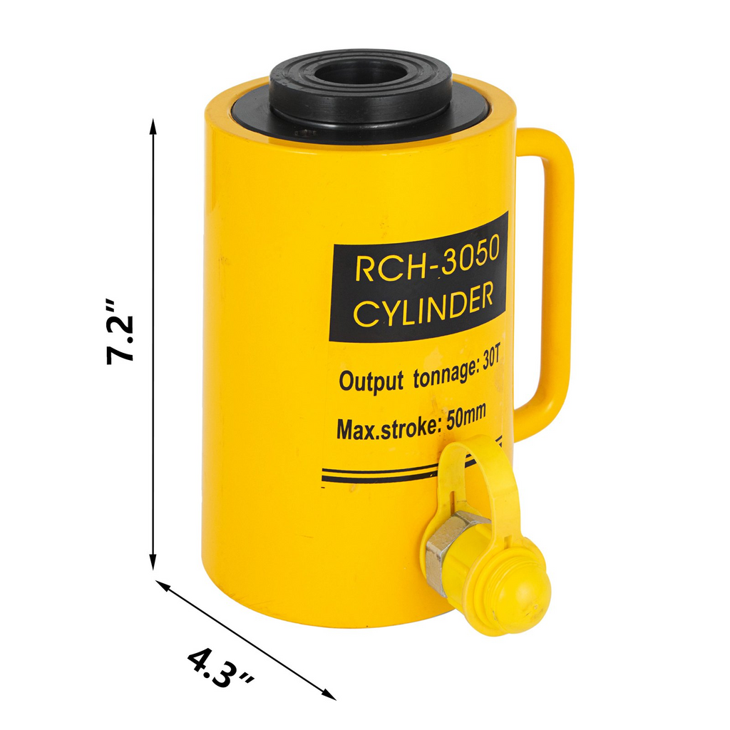 Cilindro hidráulico de 30 T VEVOR cilindro de elevación de acción simple hueco de 50 mm (30 T, 2 pulgadas)