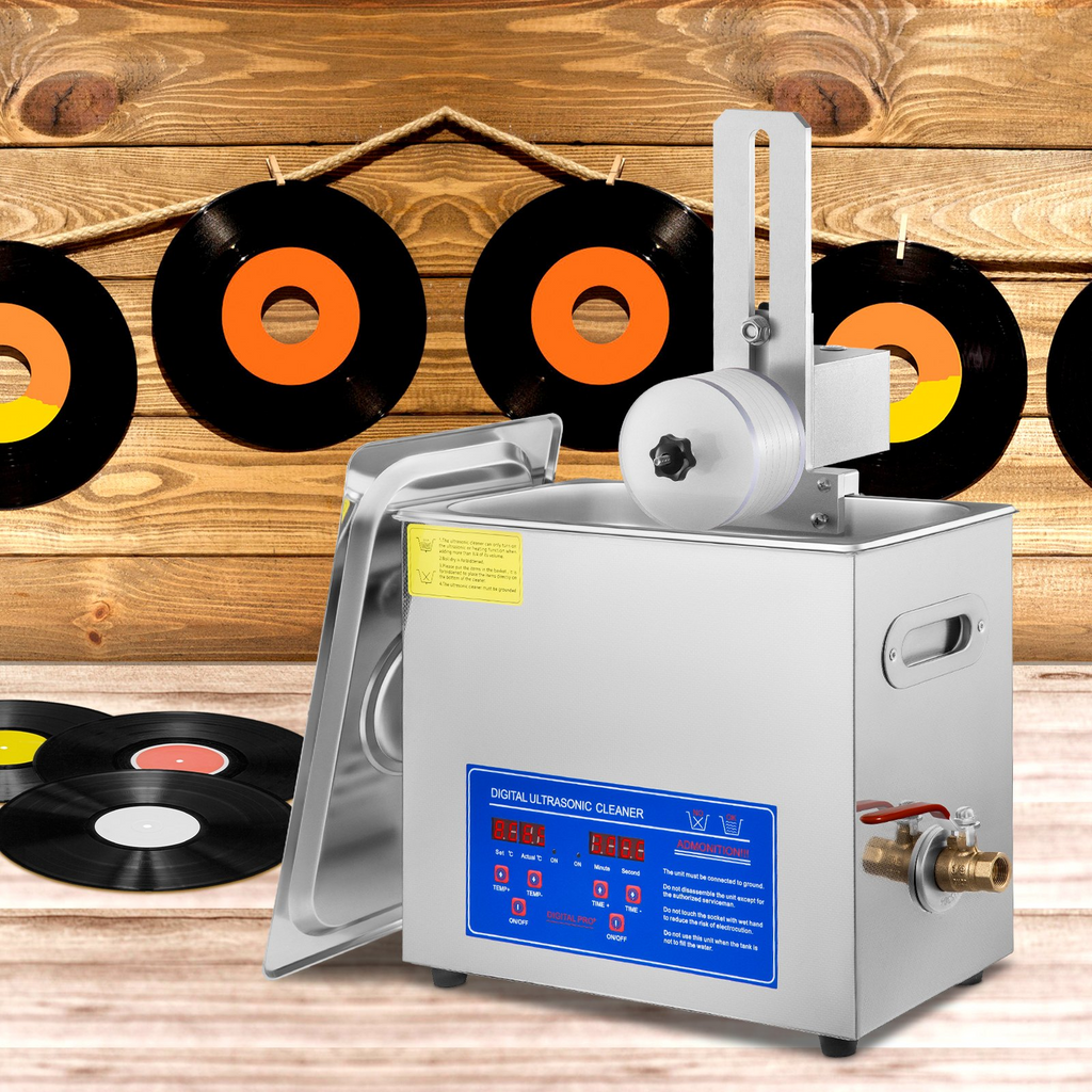 Limpiador ultrasónico VEVOR de 6 l limpiador ultrasónico de vinilo de 7 a 12 pulgadas de 8 discos 180 W