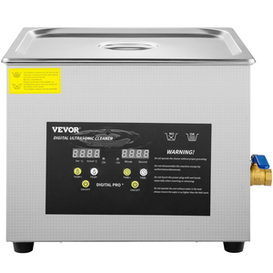 Limpiador ultrasónico mejorado VEVOR de 15 l (calentador de 600 W, ultrasónico de 360 W)