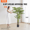 Palmera artificial de caña dorada 6,5 pies de alto de polietileno y protección antivuelco
