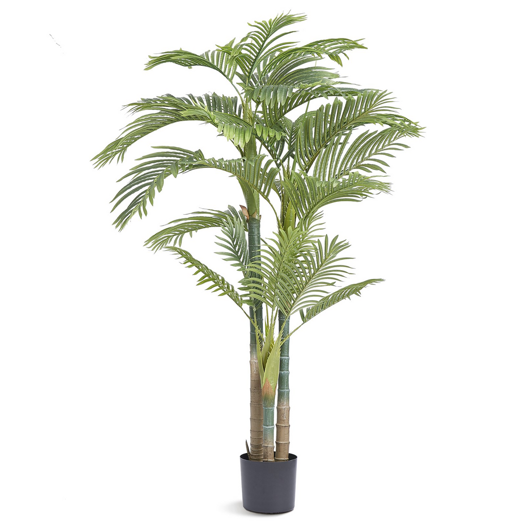 Palmera artificial de caña dorada 6,5 pies de alto de polietileno y protección antivuelco