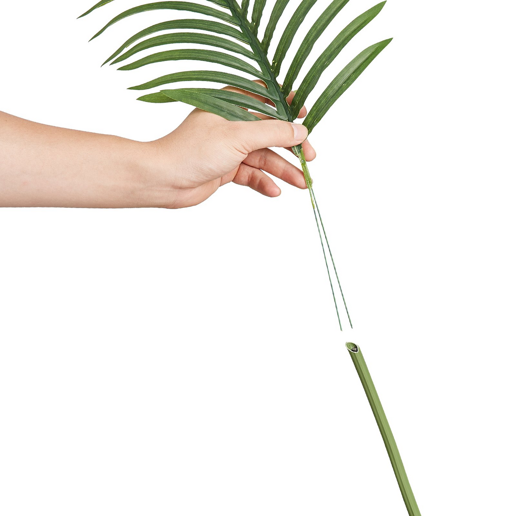 Palmera artificial de caña dorada 6,5 pies de alto de polietileno y protección antivuelco