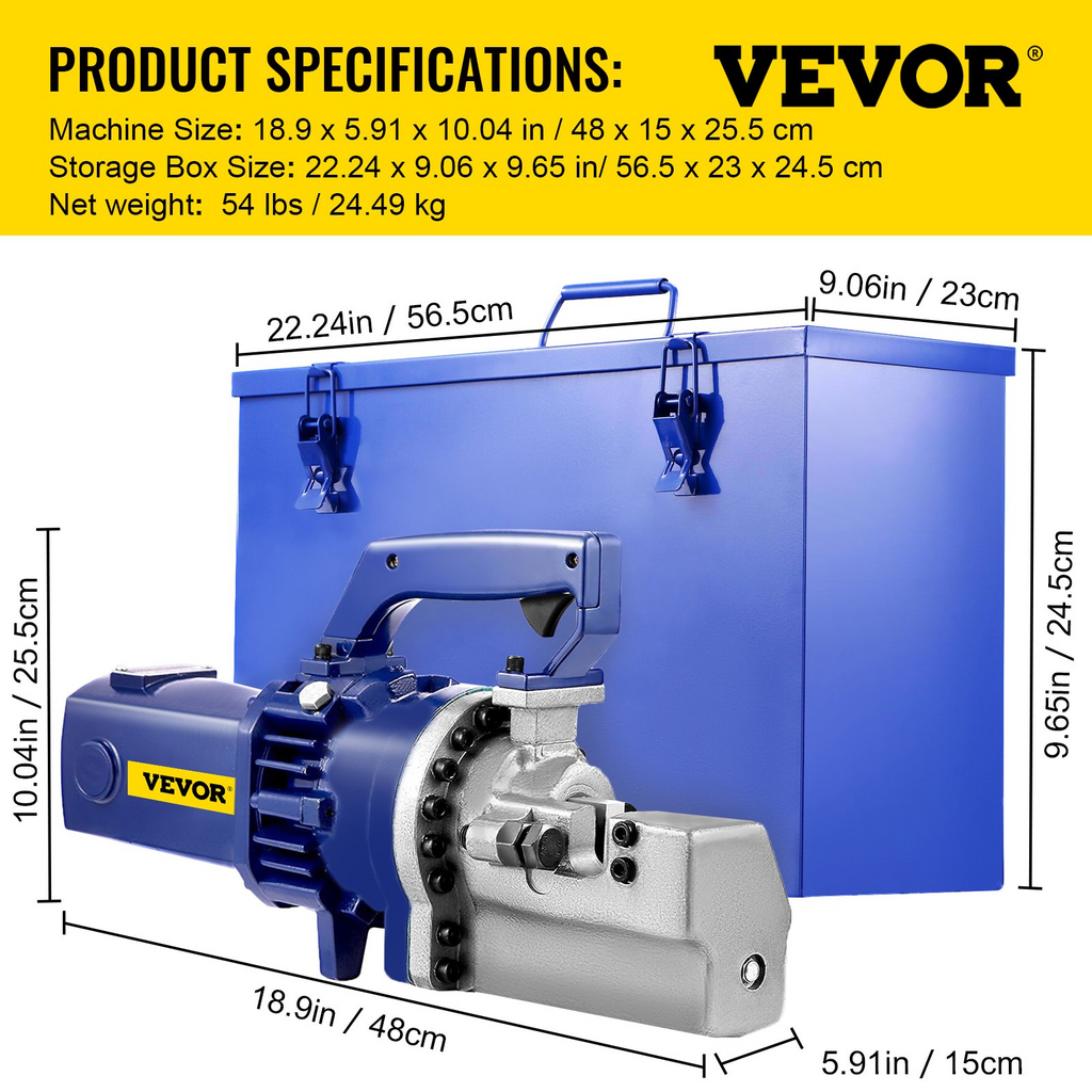 Cortadora de varillas de refuerzo eléctrica VEVOR de 1,7 KW y 110 V con hoja de acero de aleación ajustable