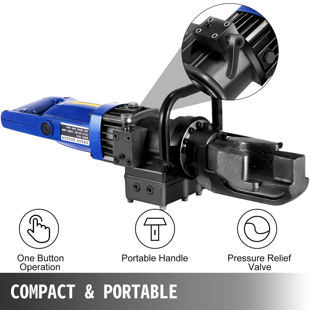 Dobladora de varillas de refuerzo eléctrica VEVOR de 900 W 5/8 pulgadas 16 mm