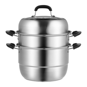 Olla de vapor VEVOR de 11 pulgadas/28 cm de 3 niveles para cocinar con olla de 8,5 cuartos de galón