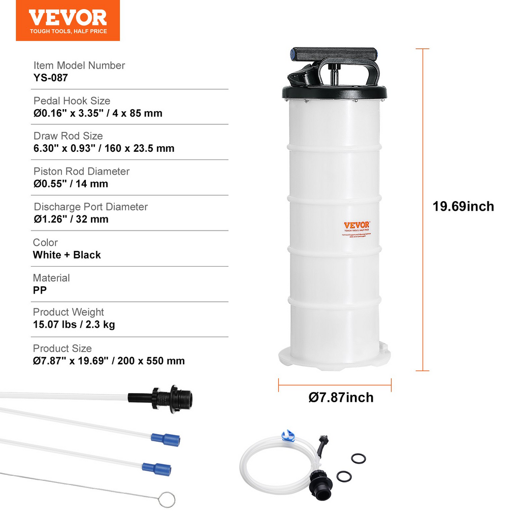 Extractor de fluidos VEVOR 1,74 galones (6,5 litros)